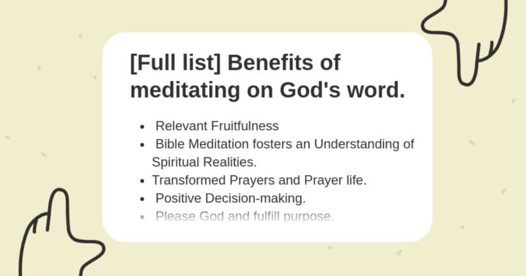 The Benefits of Meditating on the Word